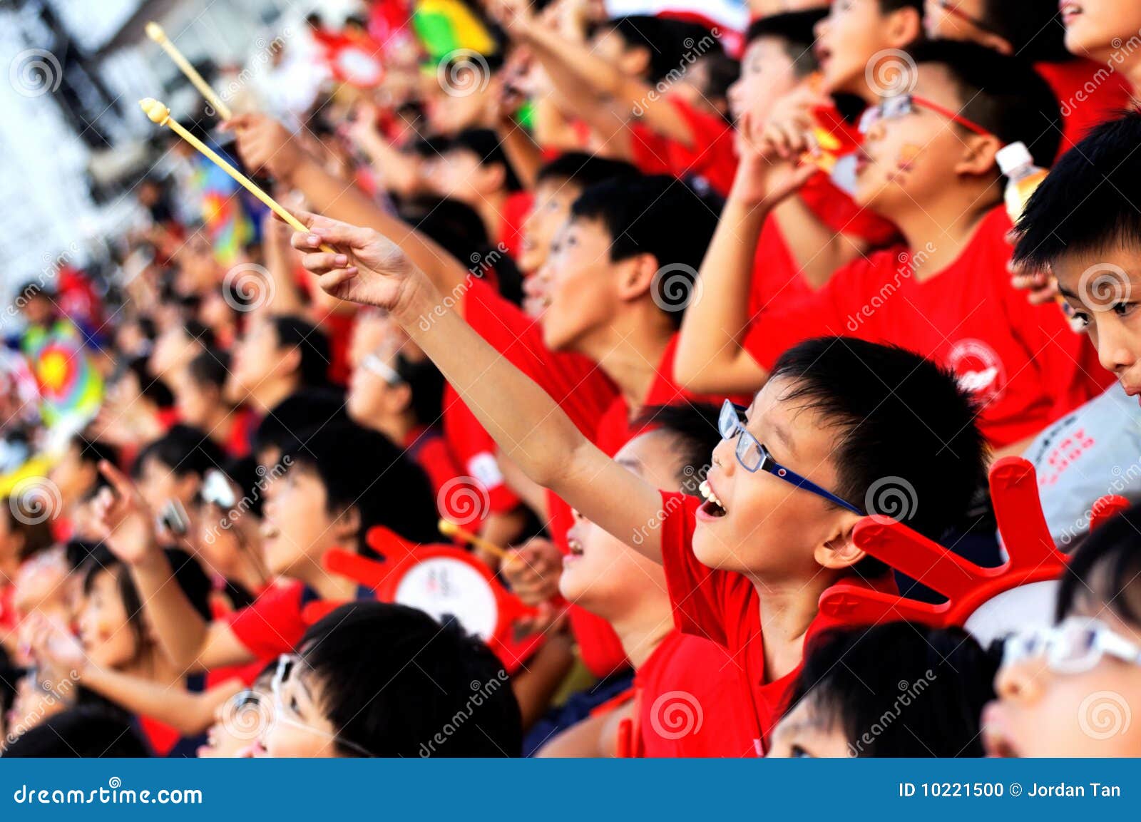 Students Watching Parachutes Approching Them Editorial Image Image of
