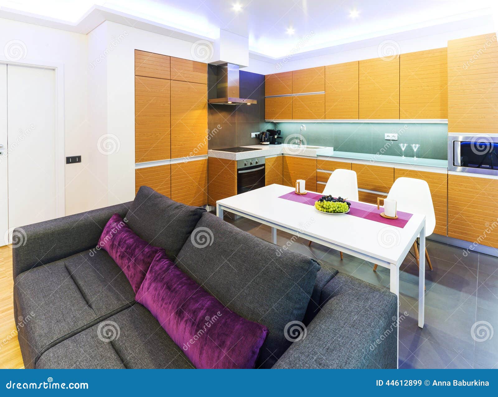Studio apartment stock image. Image of apartment, counter 44612899