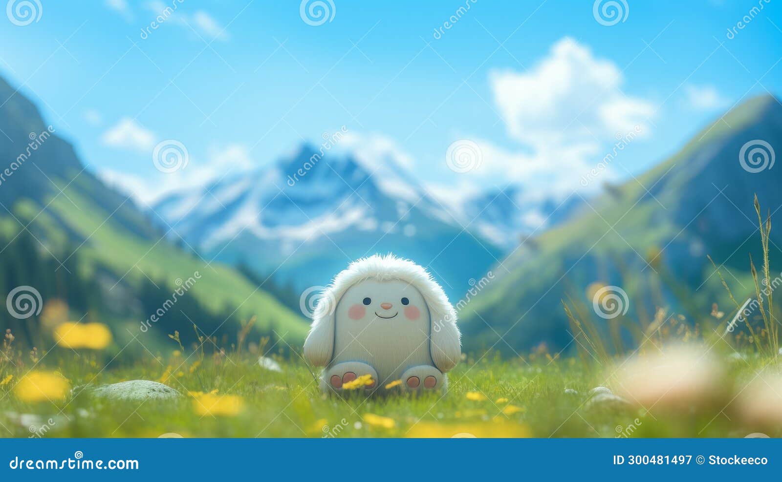 studio ghibli-inspired targhee image with rubber material and tilt shift effect