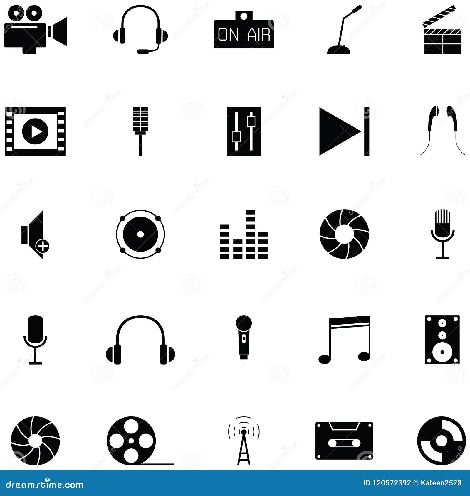 Studio icon set stock vector. Illustration of production - 120572392