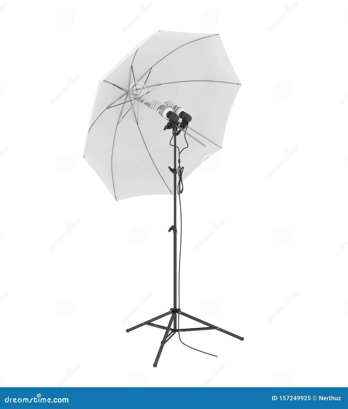 Studio Lighting with Umbrella Isolated Stock Illustration