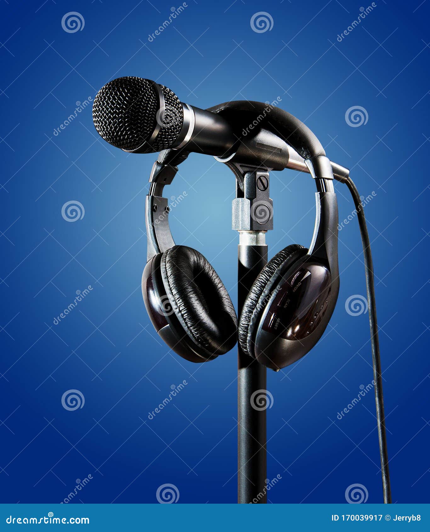 Studio Microphone and Headset for Recording Singer Stock Image Image