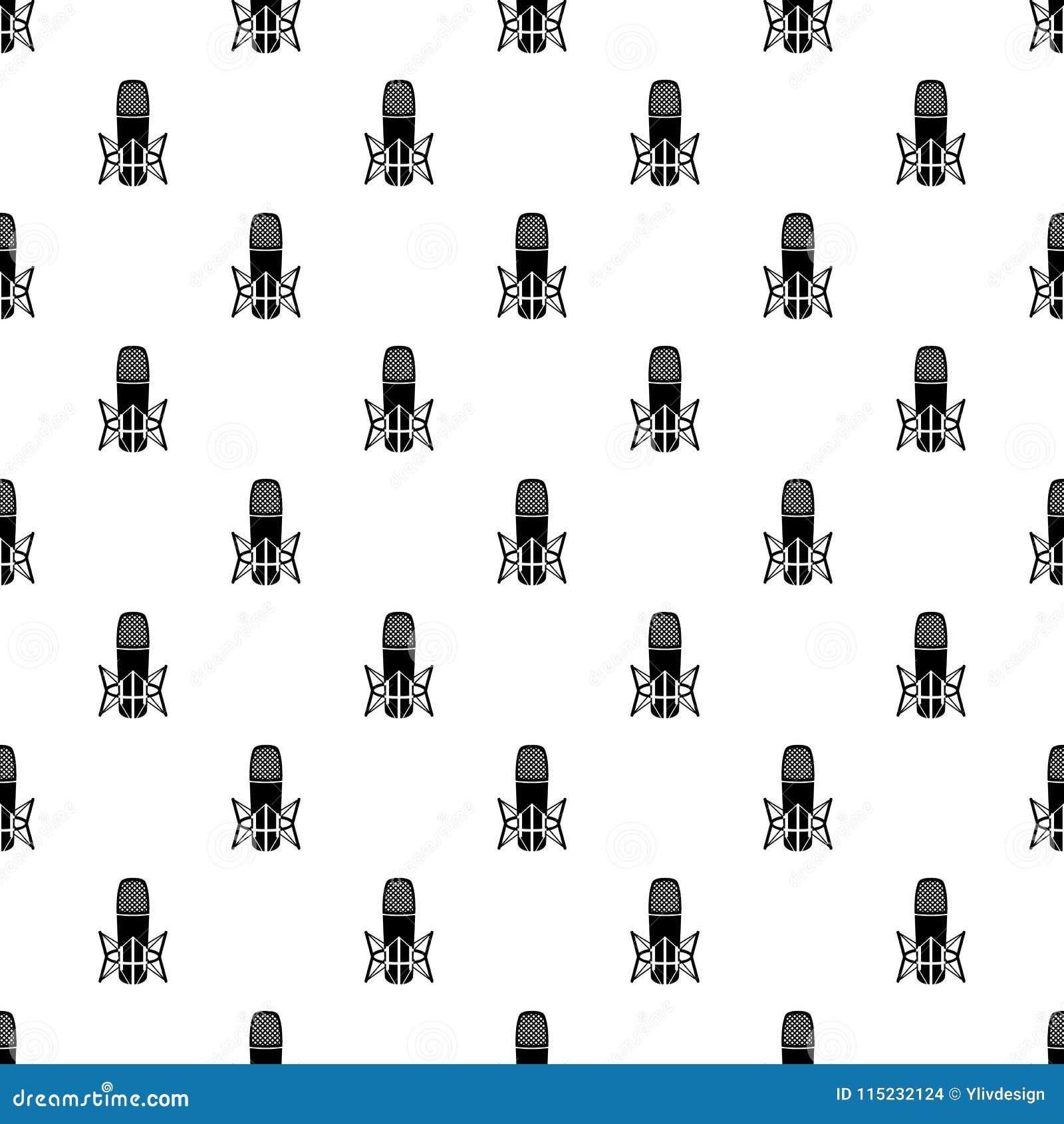 Studio Microphone Pattern Vector Seamless Stock Vector - Illustration ...