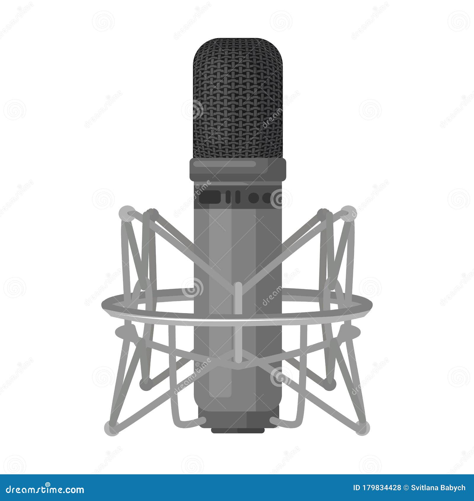 Studio Microphone Vector Icon.Cartoon Vector Icon Isolated on White