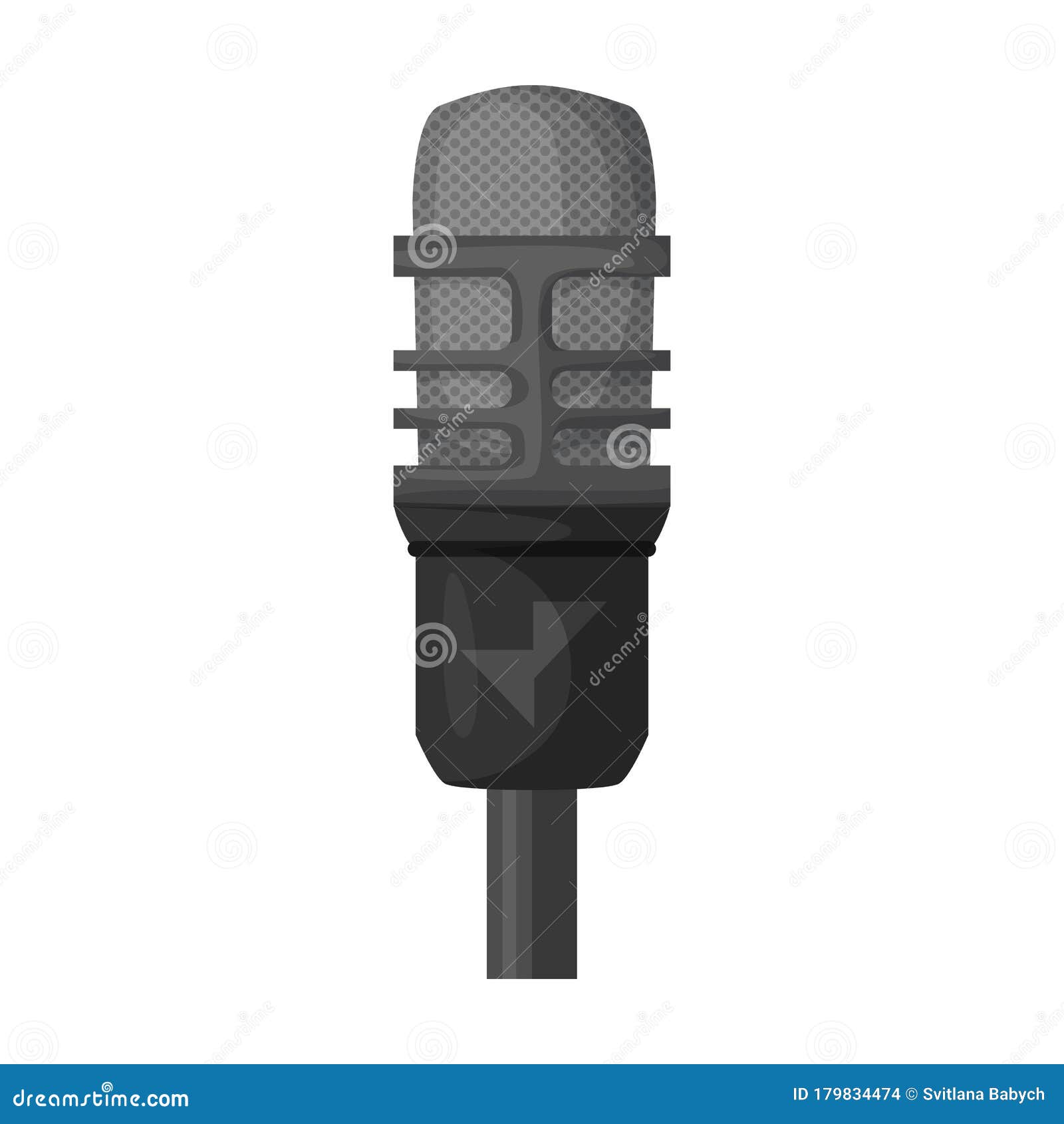 Studio Microphone Vector Icon.Cartoon Vector Icon Isolated On White