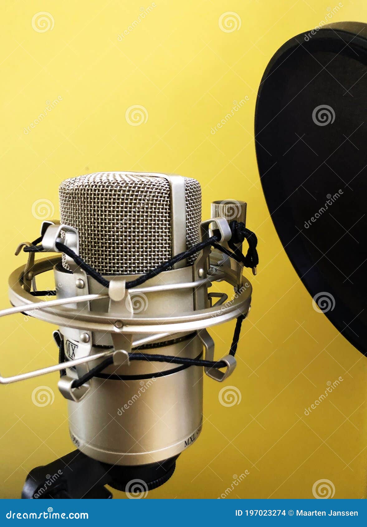 Studio microphone stock photo. Image of background, equipment 197023274