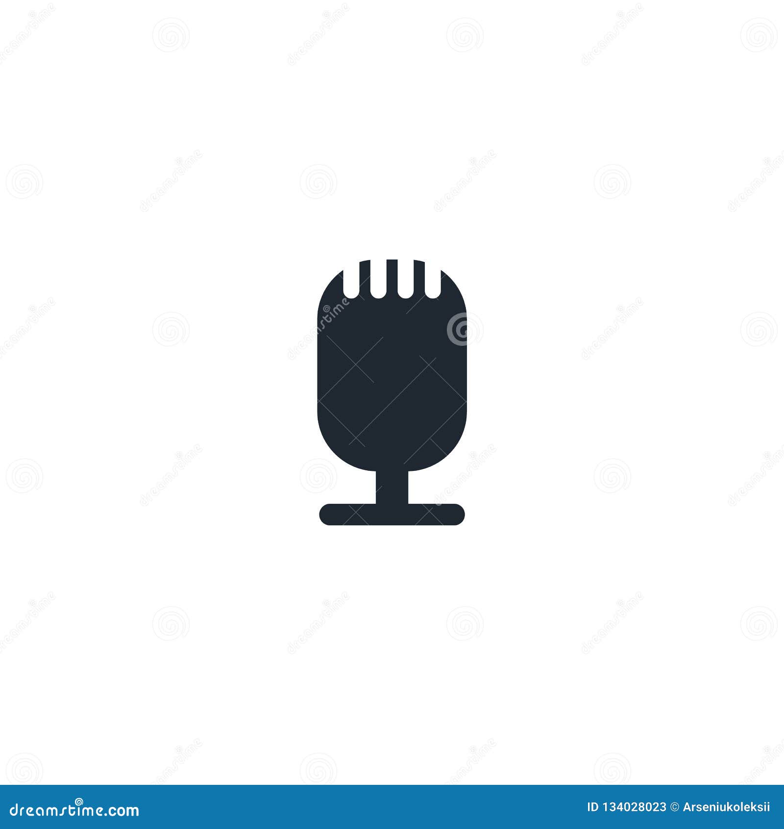 Download Studio Mike Simple Black Icon. Microphone Silhouette Stock ...