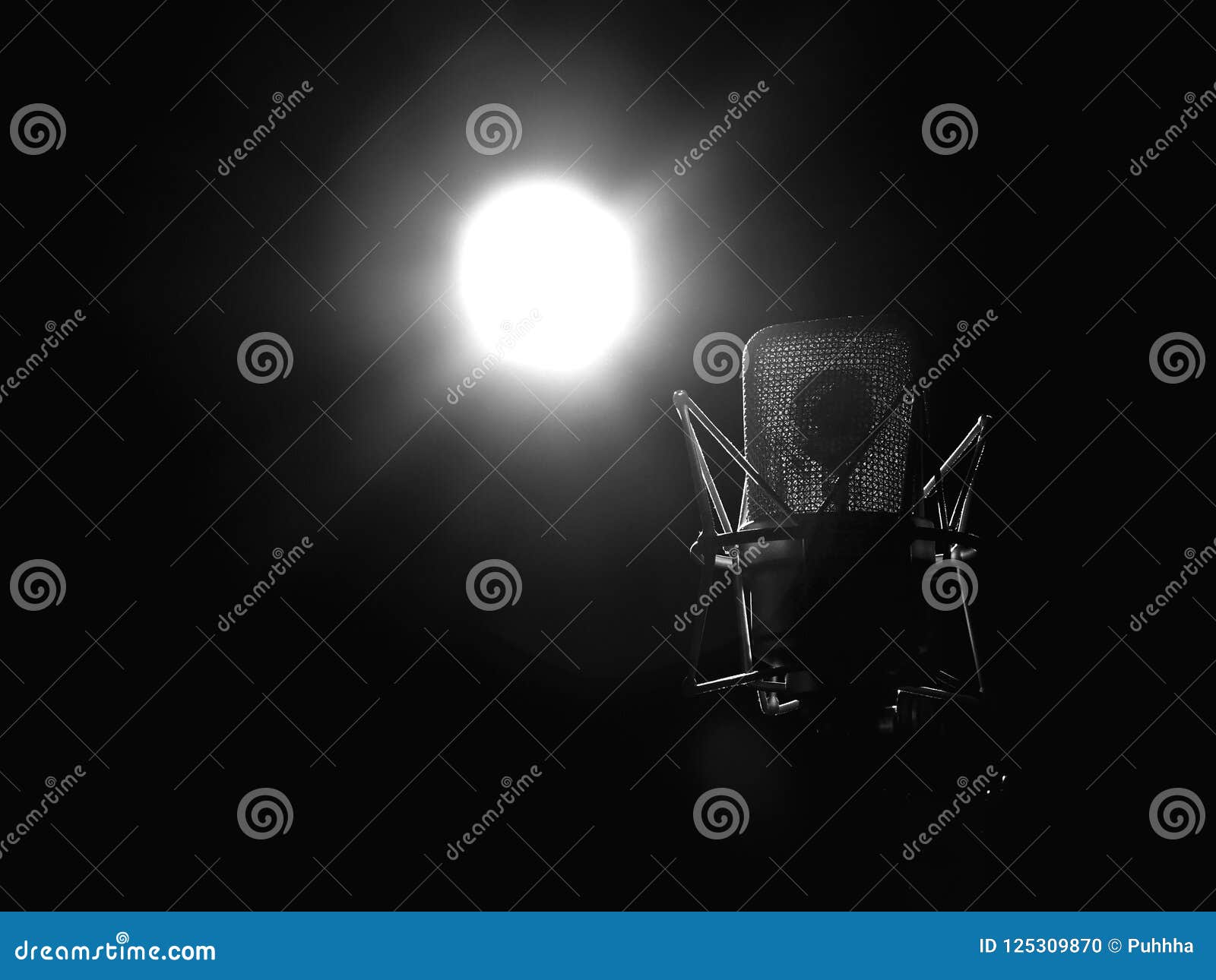 Recording Microphone In A Professional Studio Background, High