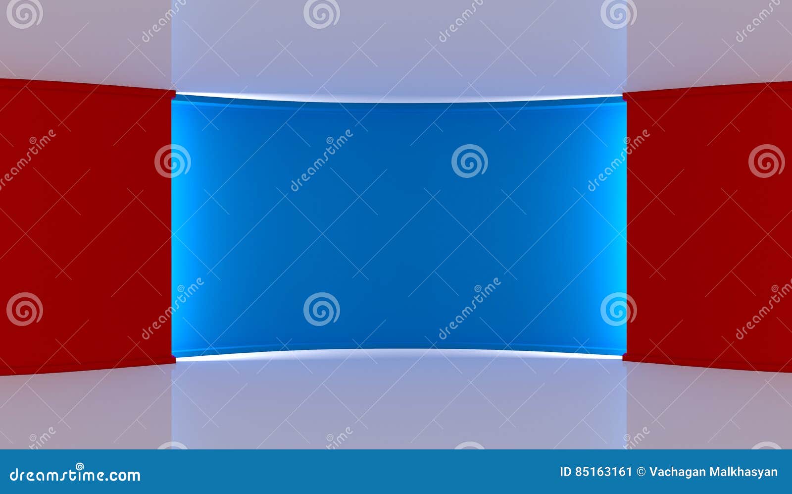Studio. Perfect Backdrop for Any Green Screen Chromakey Production. Red