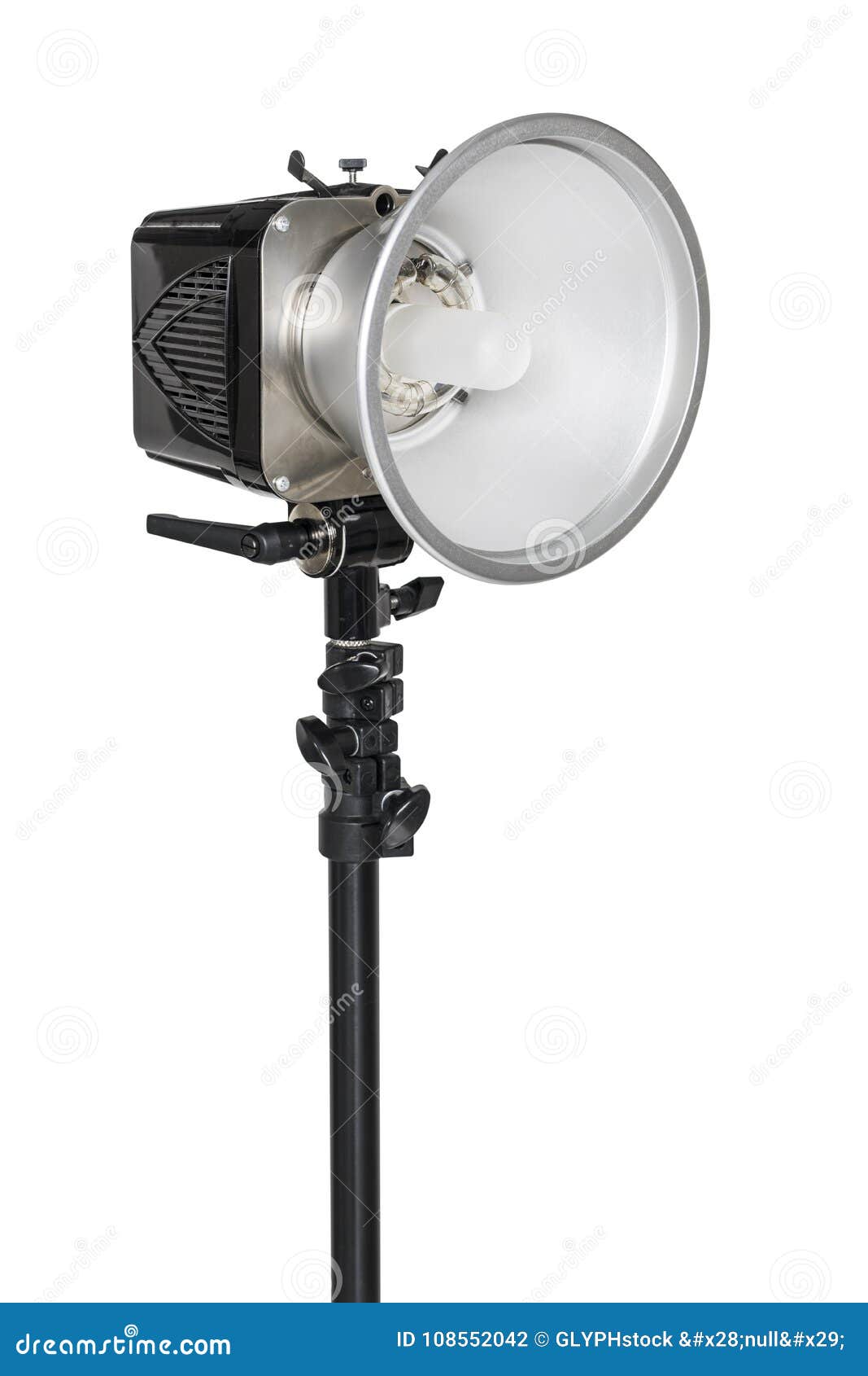 Studio Photography Flash on a Stand. Stock Photo Image of object, bright 108552042