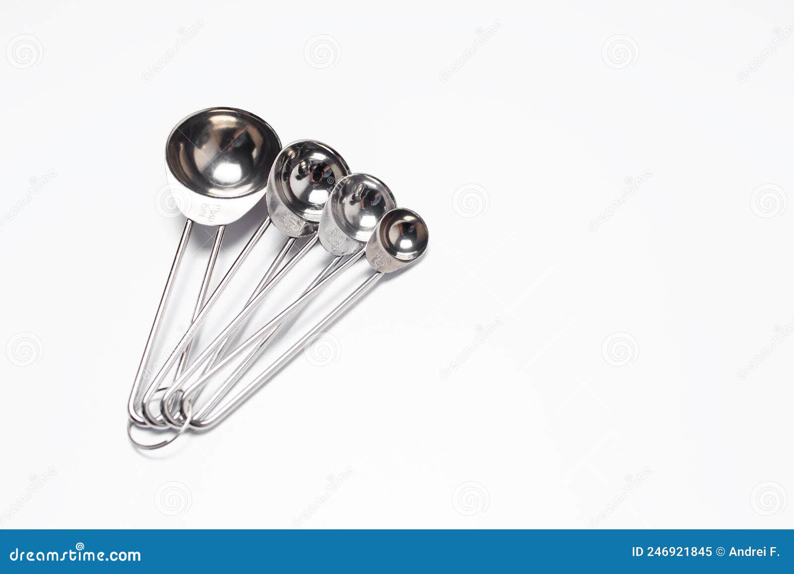 Studio Picture of a Small Set of Chromatic Measuring Spoons, Kitchen