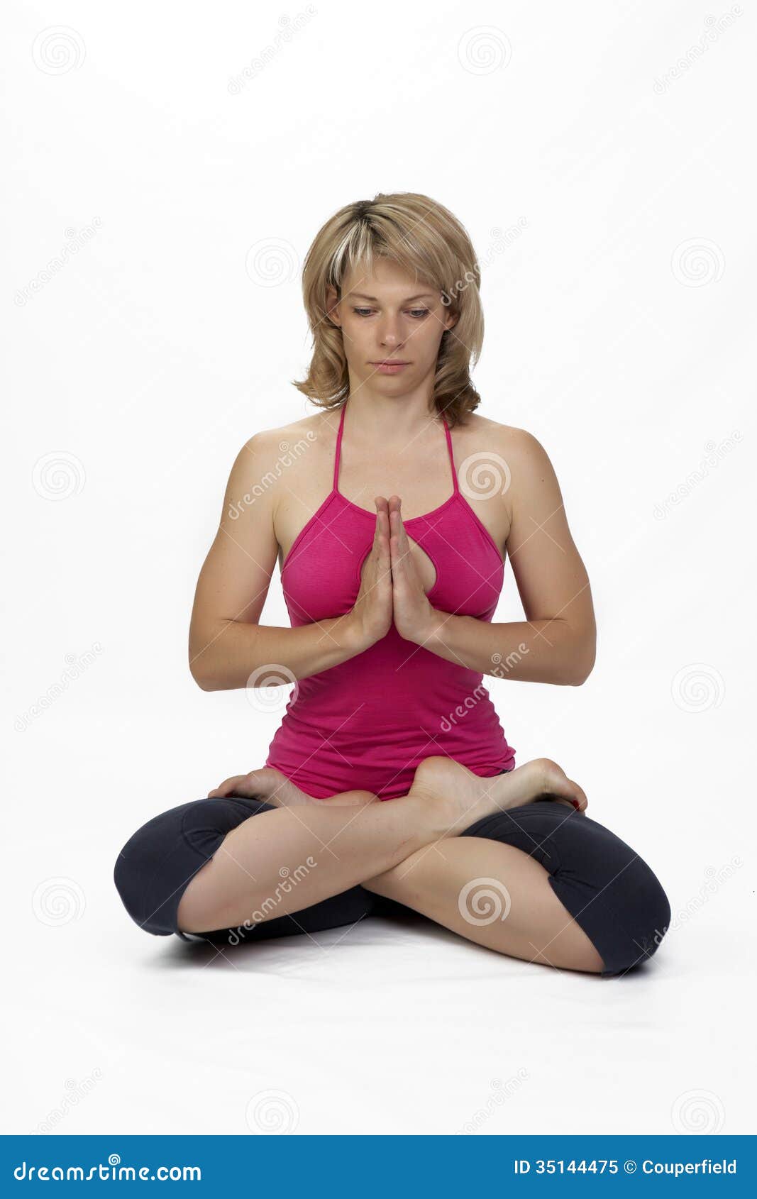 Woman in yoga pose with background in a shape of lotus flower decorations  with stars and planets. 20207943 Vector Art at Vecteezy