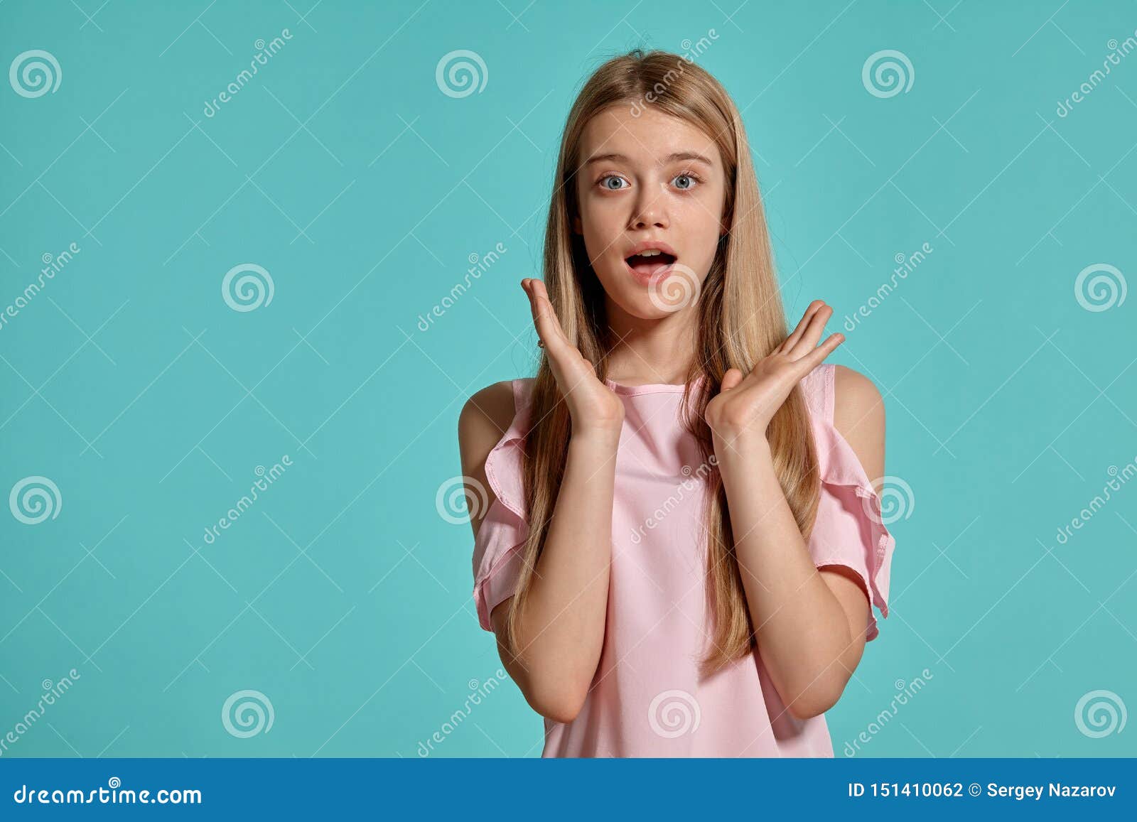 Blonde Teen In A Pink T Shirt