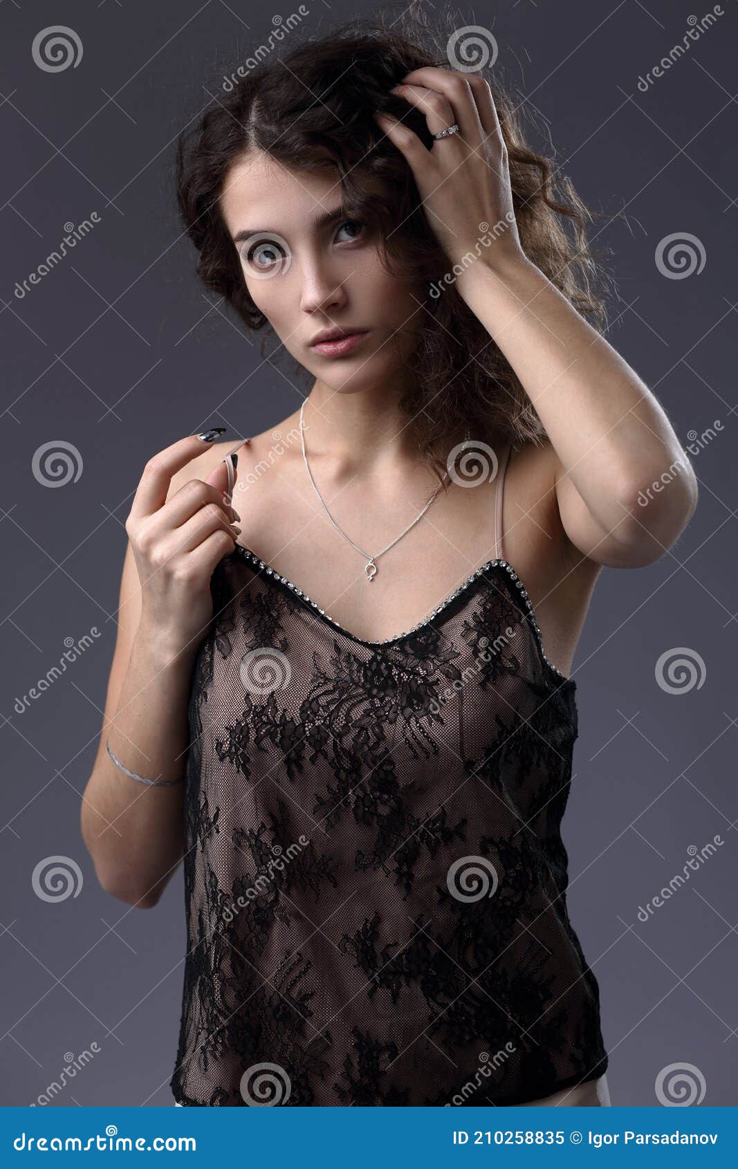 Beautiful Girl in Transparent Camisole Stock Image - Image of