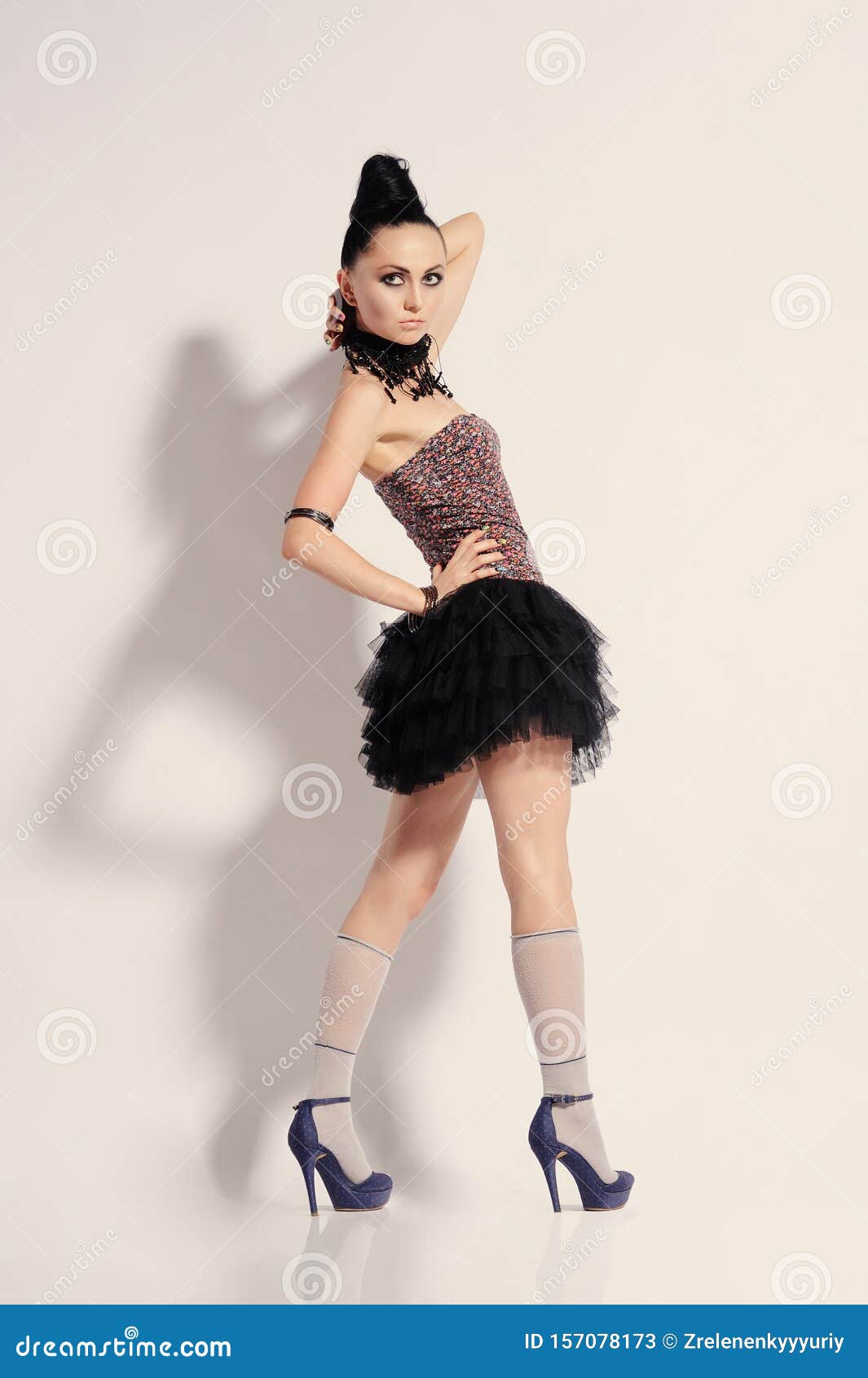 Studio Portrait of Beautiful Girl in Fashion Style Stock Image - Image ...