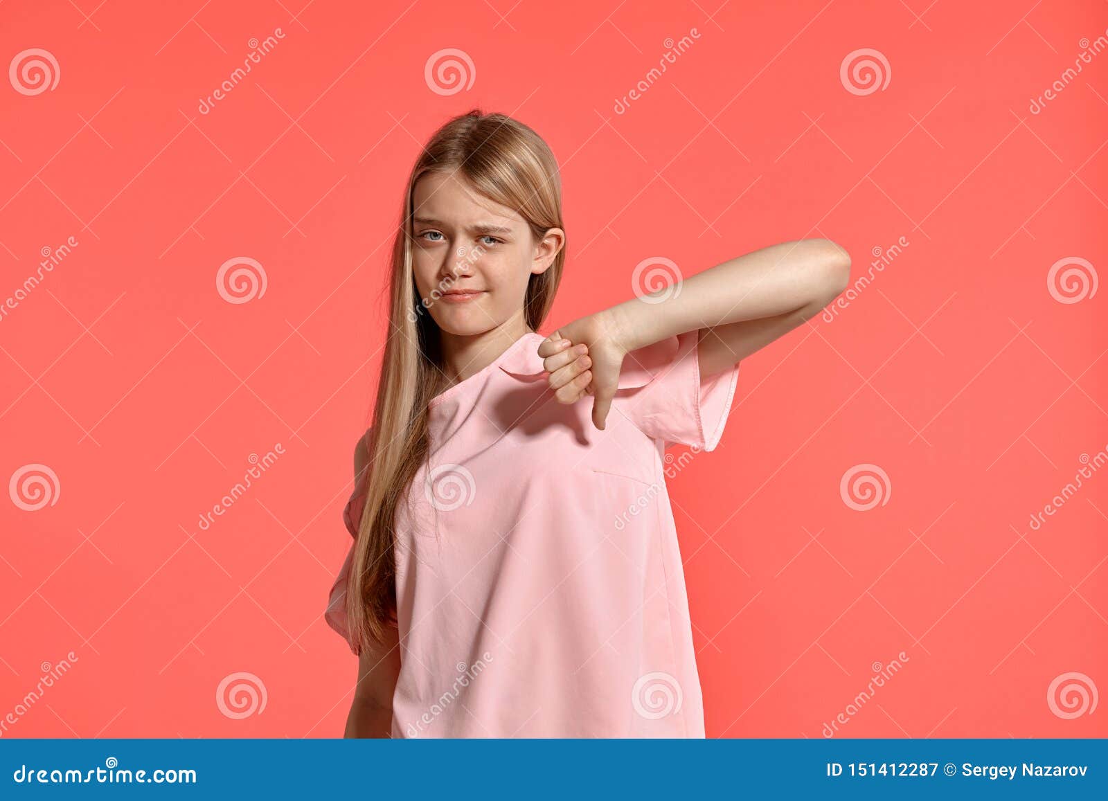 Blonde Teen In A Pink T Shirt