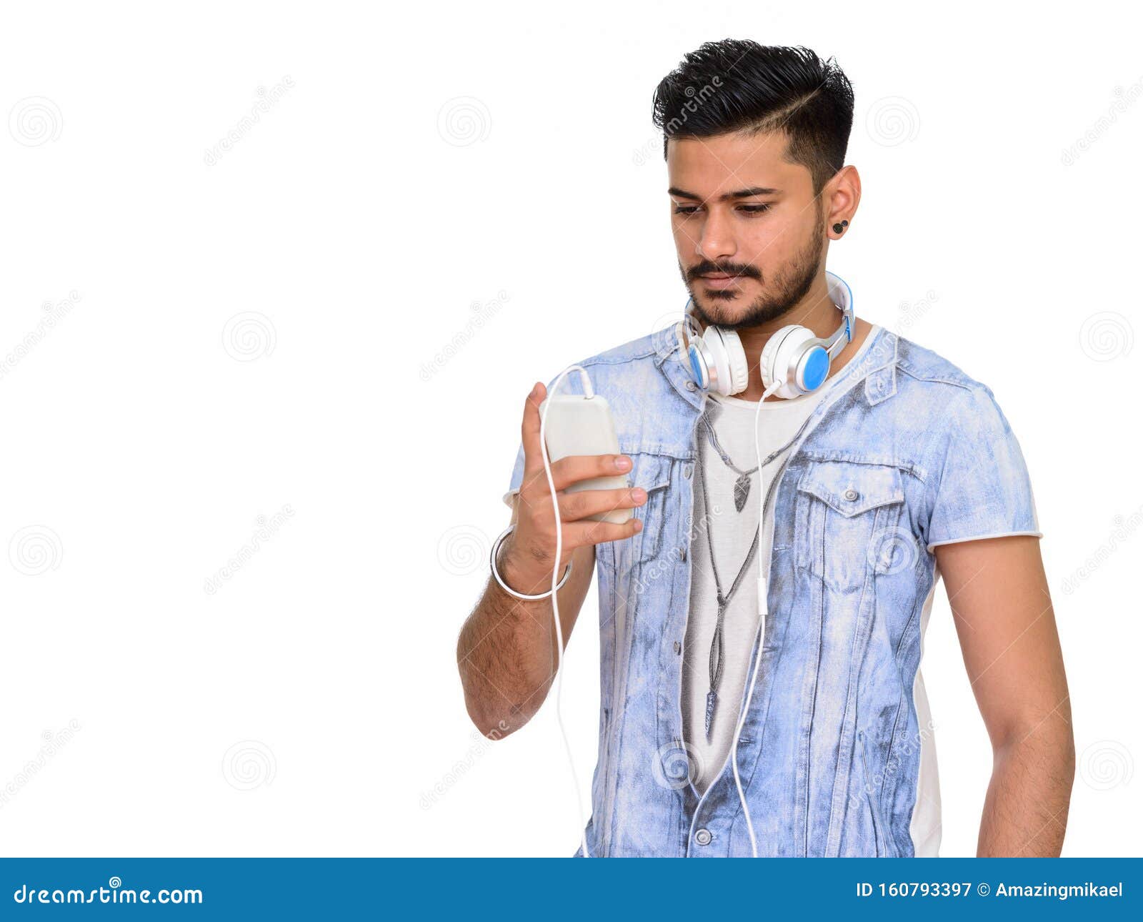 Studio Portrait of Handsome Indian Man with Beard Stock Image - Image ...