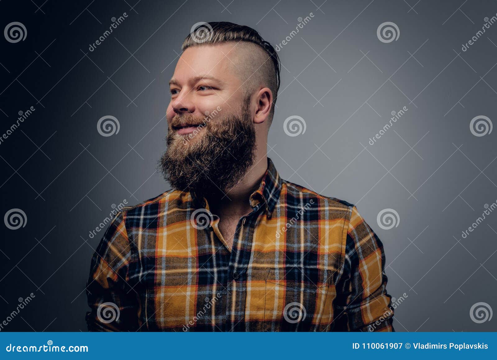 Laughing Bearded Male in Yellow Shirt. Stock Image - Image of confident ...