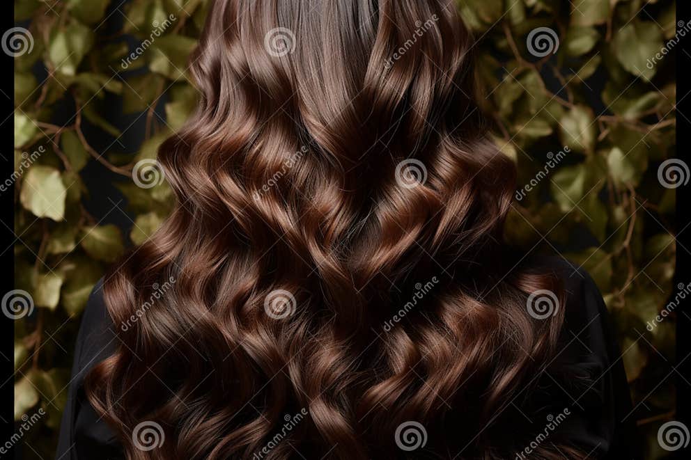 Studio Portrait Long, Black Curly Hair Cascades Elegantly, Showcasing