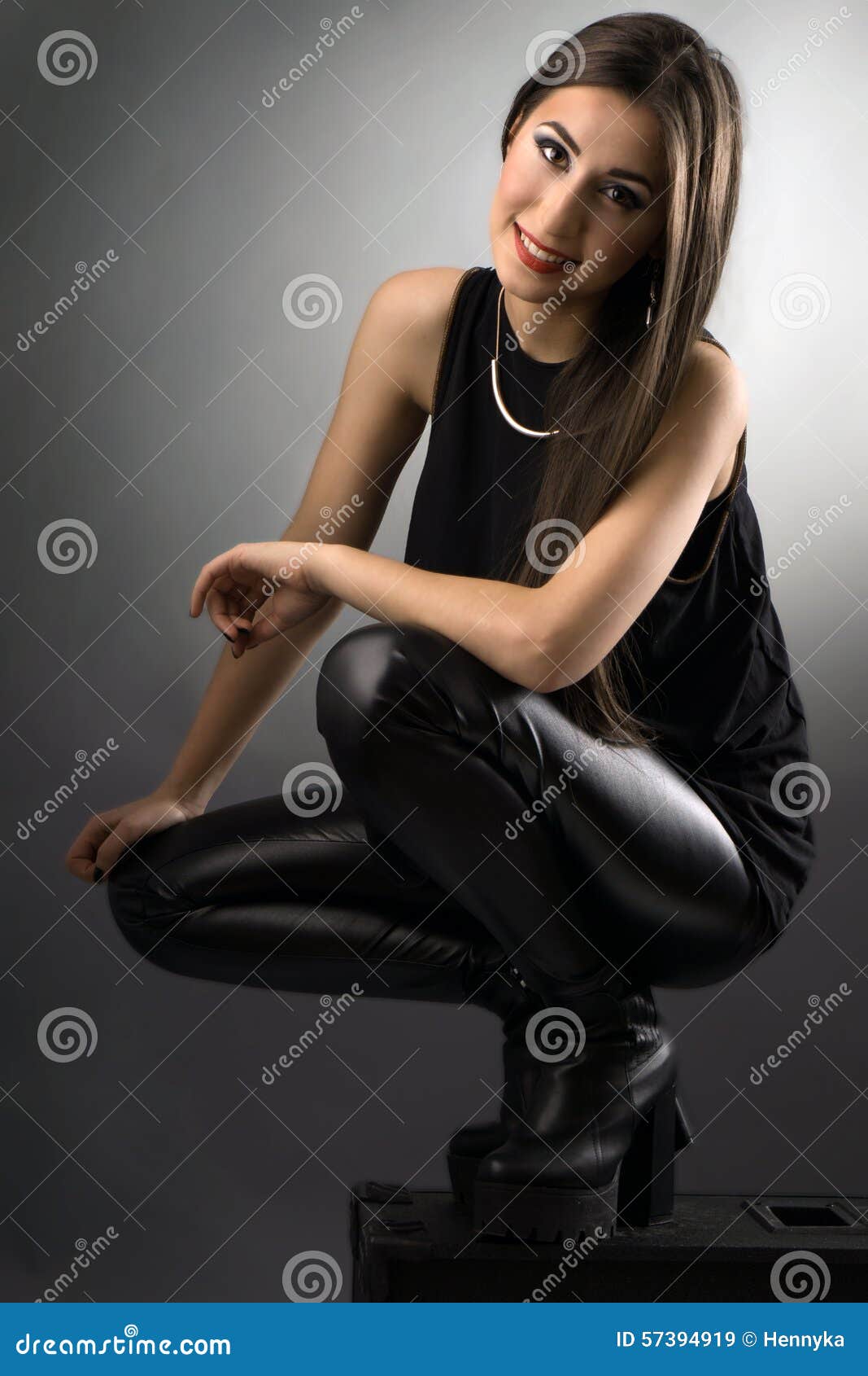 Studio Portrait of a Rocker Chick Stock Image - Image of beauty ...