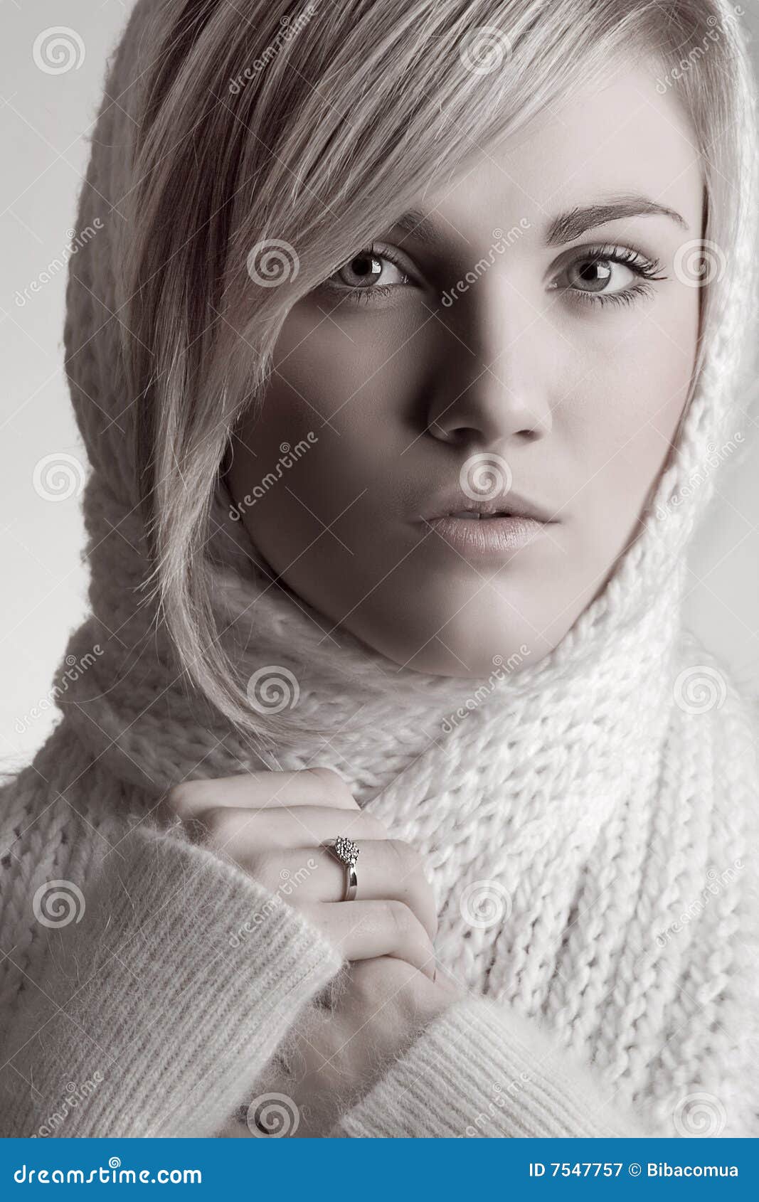 Studio Portrait of Young Woman Stock Image - Image of high, warm: 7547757