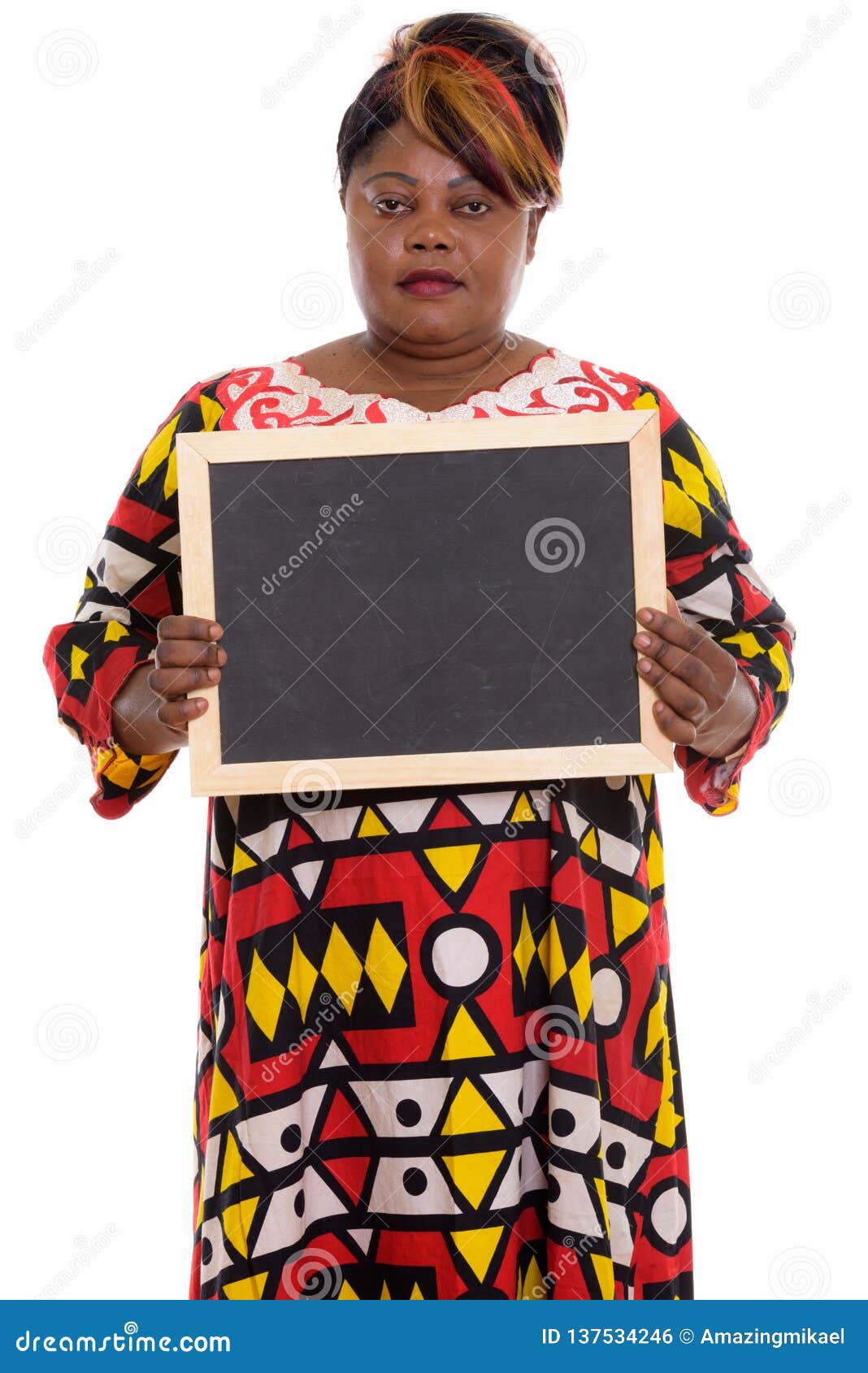 Studio Shot Of Fat Black African Woman Standing While Holding Bl Stock Photo Image Of Black Person