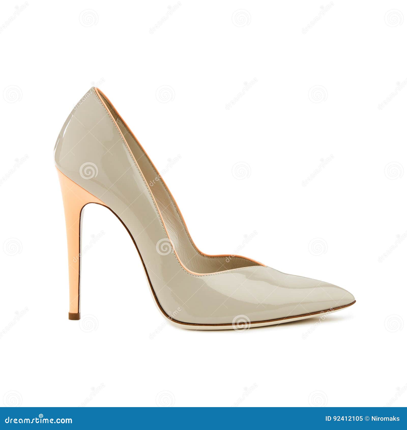 Studio Shot of a Grey High-heeled Female Shoe Stock Image - Image of ...