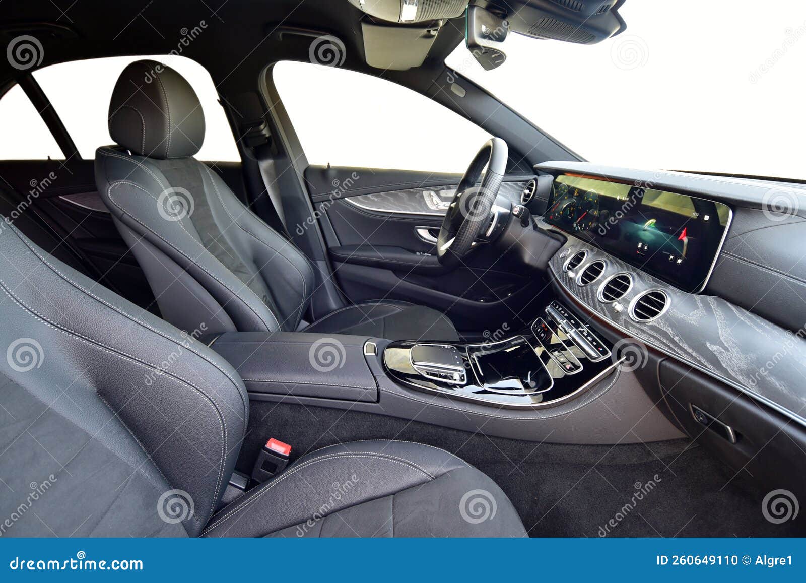 Interior of a Passenger Car with a Dashboard Stock Photo - Image of