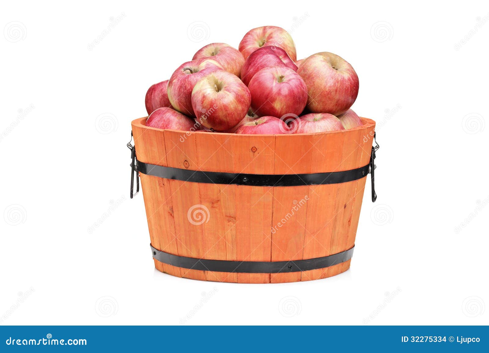 Studio Shot Of Red Apples In A Wooden Barrel Stock Photo Image of