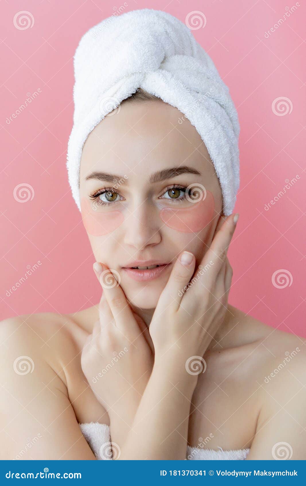 Studio Shot Of Satisfied Caucasian Freckled Woman Wearing 