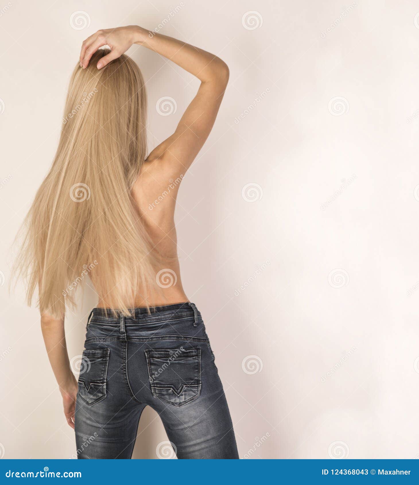 Skinny long blonde hair