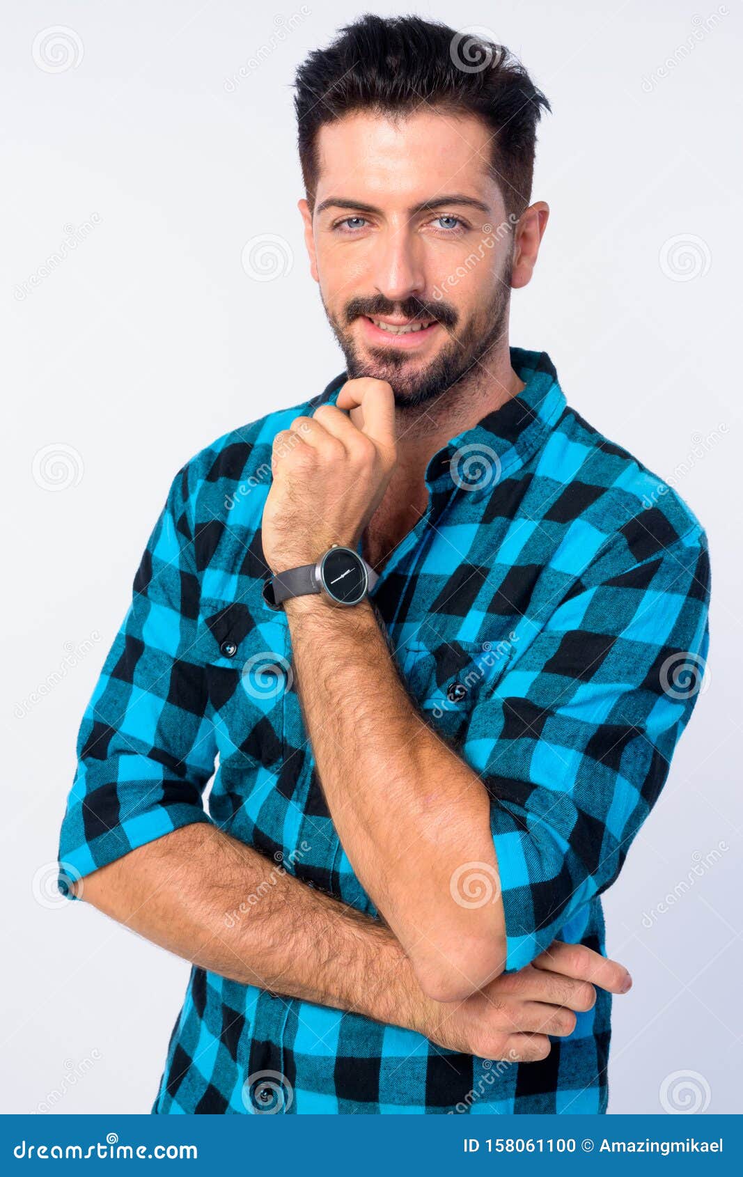 Portrait of Young Handsome Bearded Hipster Man Stock Photo - Image of ...