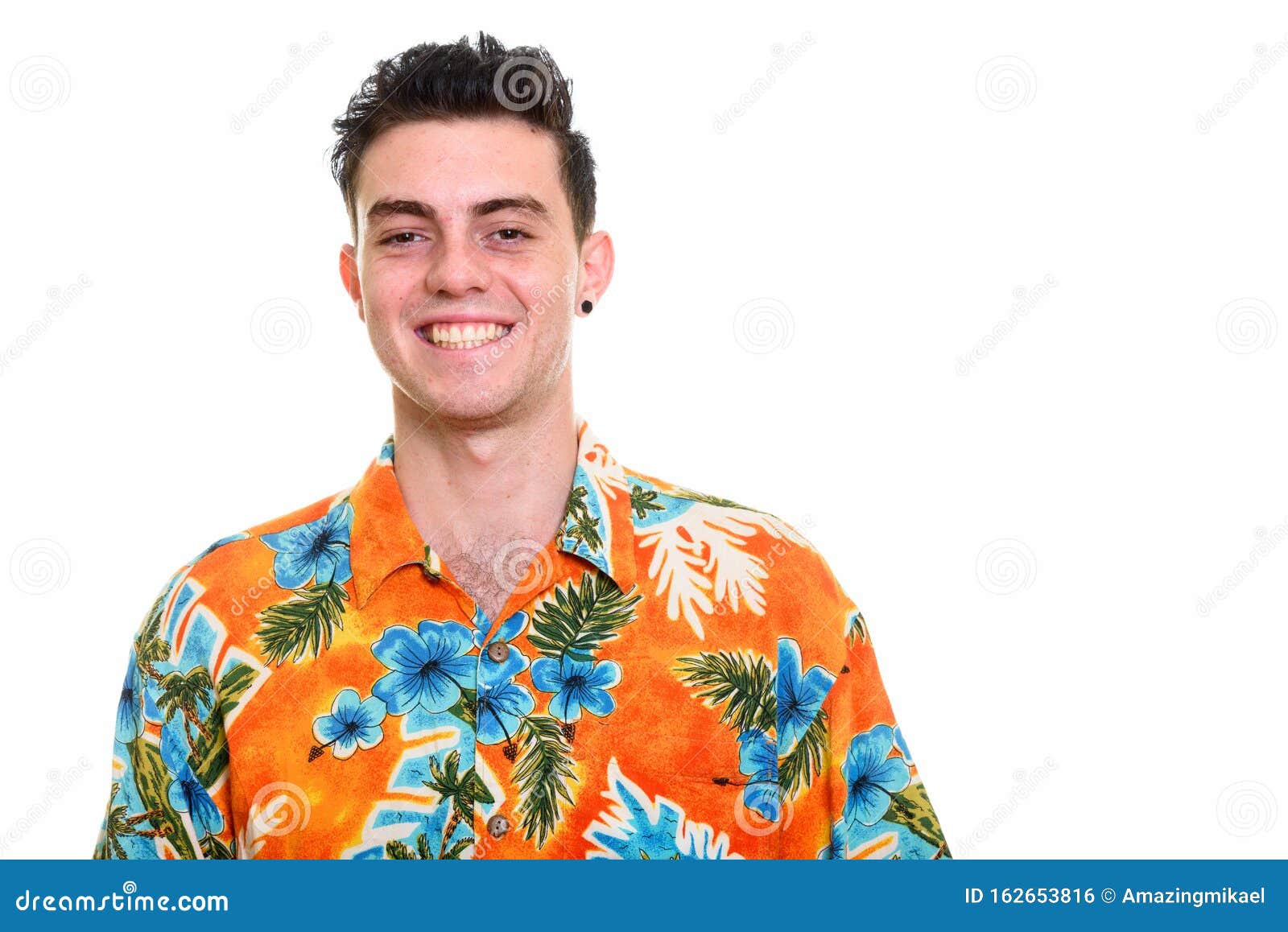 Studio Shot of Young Handsome Tourist Man Ready for Vacation Stock ...