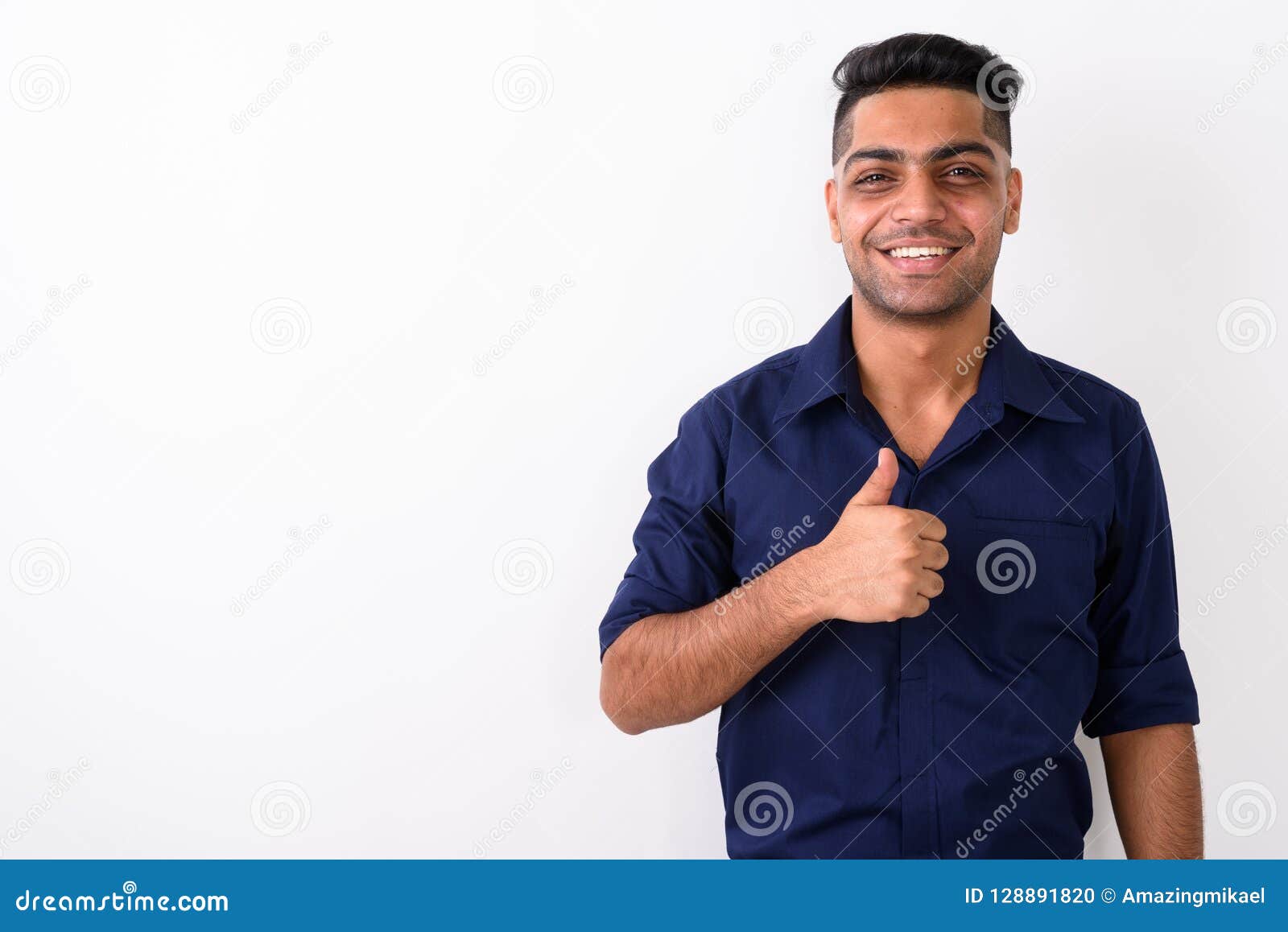 Studio Shot of Young Indian Businessman Against White Background Stock ...