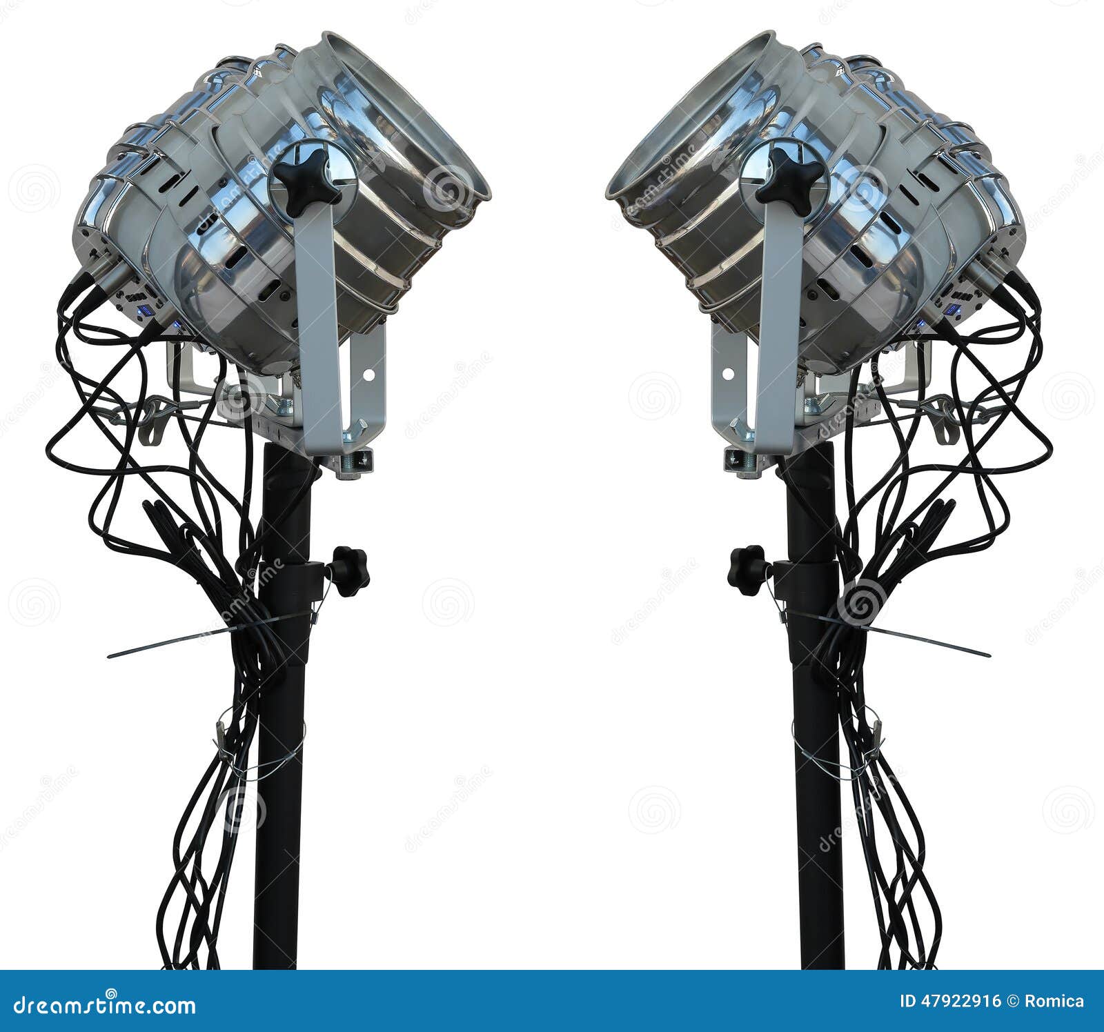 Studio Spotlight Lighting Equipment Isolated on White Stock Photo