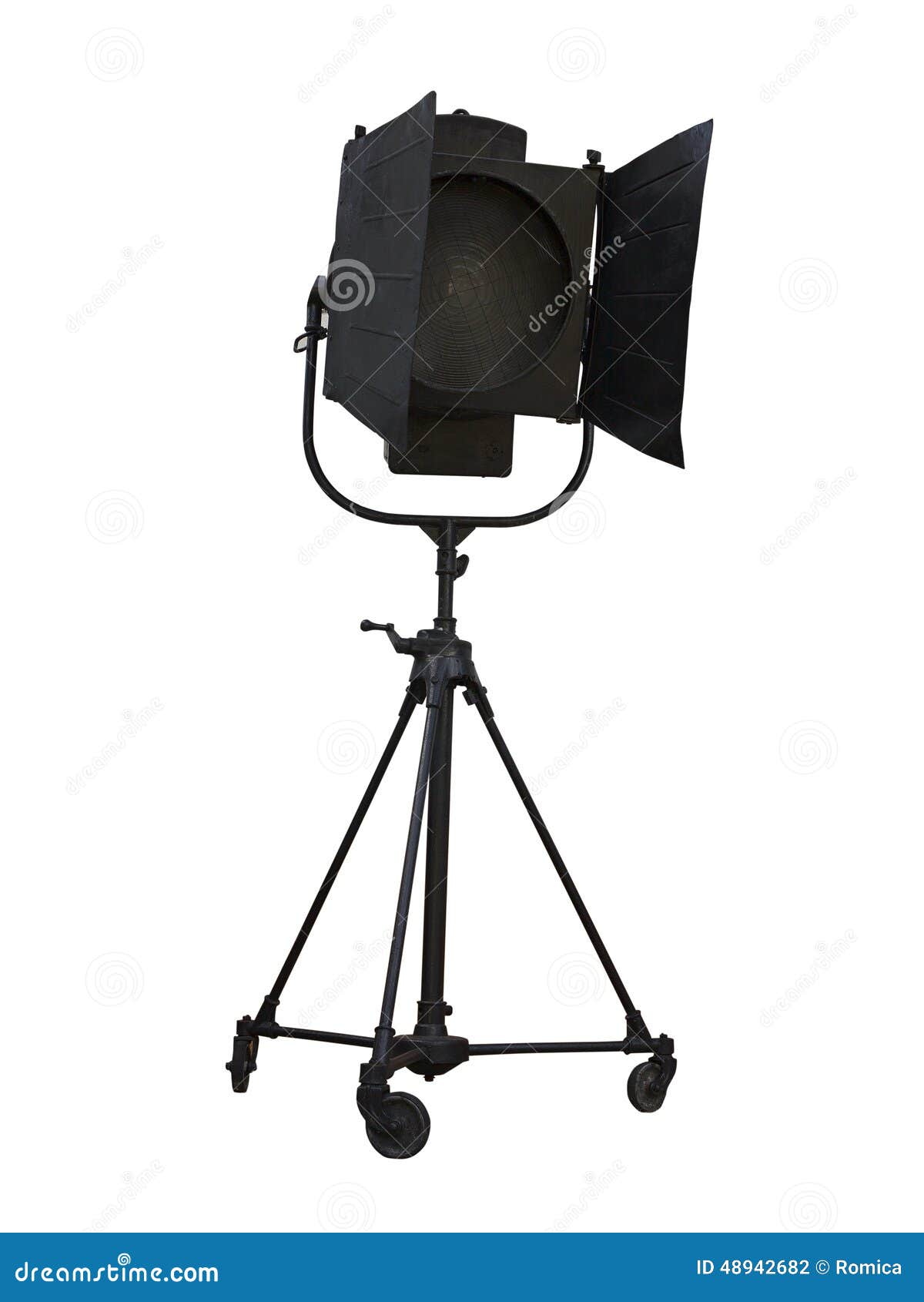 Studio Spotlight Lighting Equipment Isolated on White Stock Photo