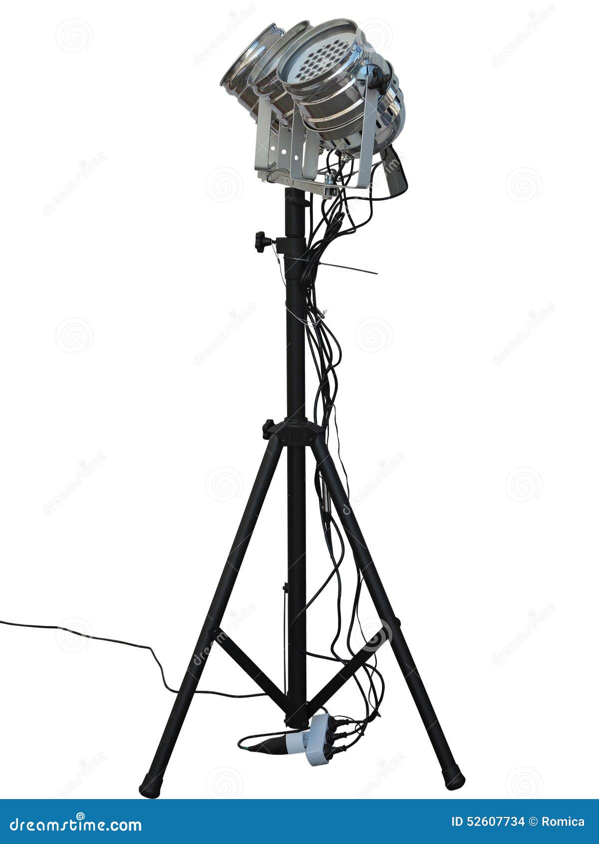Studio Spotlight Lighting Equipment Isolated on White Stock Photo