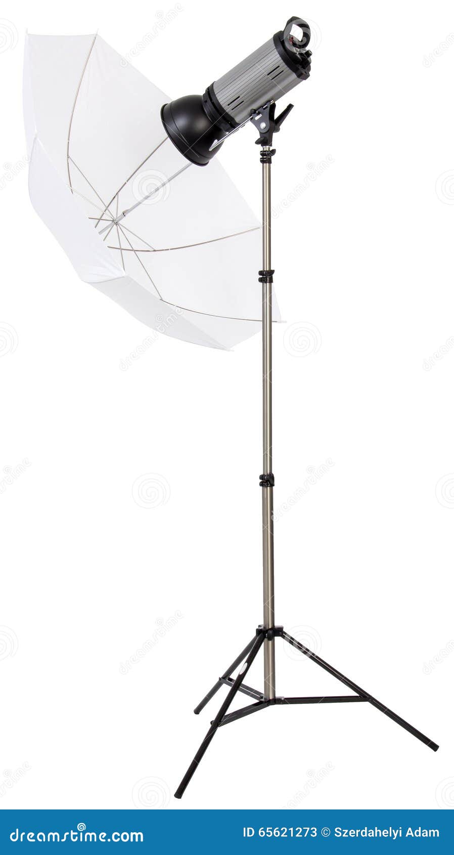 Studio Strobe Light Flash with Umbrella Stock Image Image of