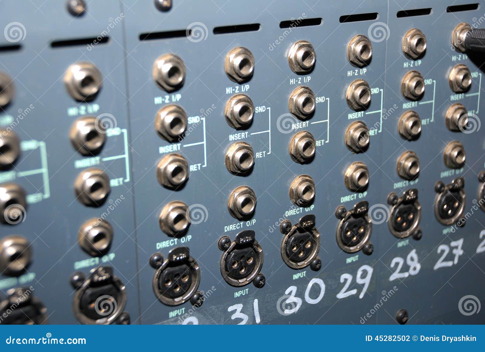 Studio Xrl Cables Patch Panel. Stock Photo Image of electronic