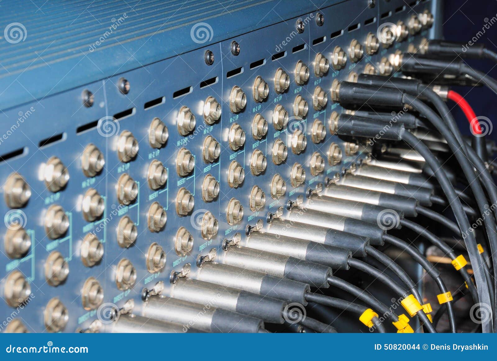 Studio Xrl Cables Patch Panel. Stock Photo Image of mixing, input