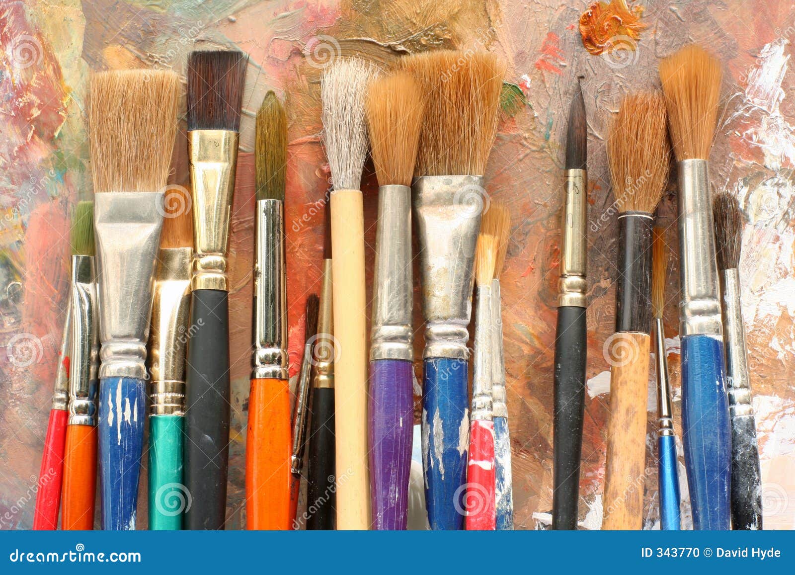 StudioArt Palette And Brushes 04 Stock Photo - Image of ...
