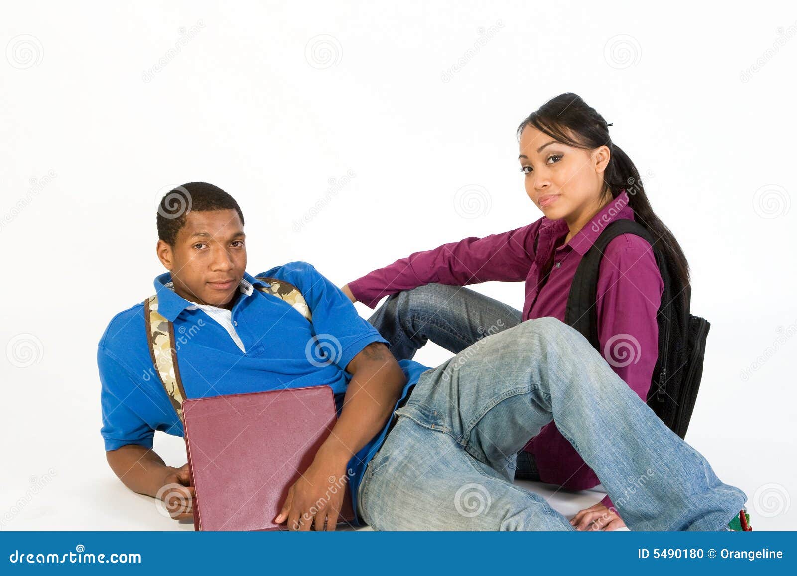 studious teen couple