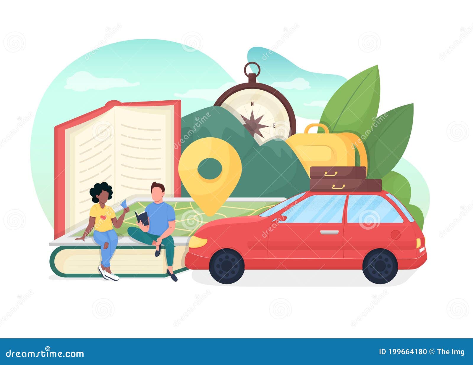 Study Abroad Icon Set In Thin Line Style Royalty-Free Cartoon