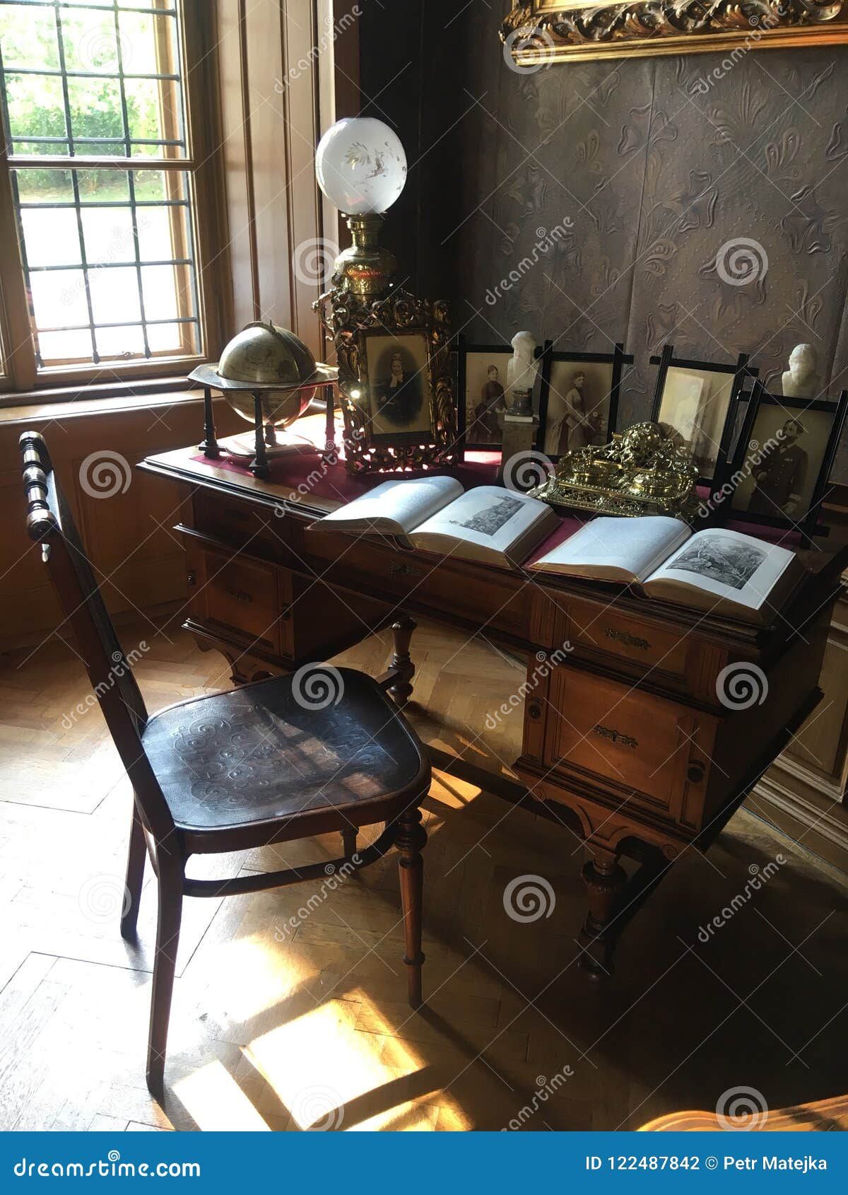 Study And Desk In Castle From 18th Century Editorial Photography