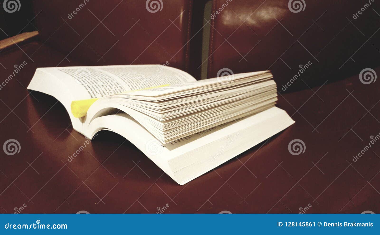 Study/Educational Book on Brown Chair Stock Image Image of equiment