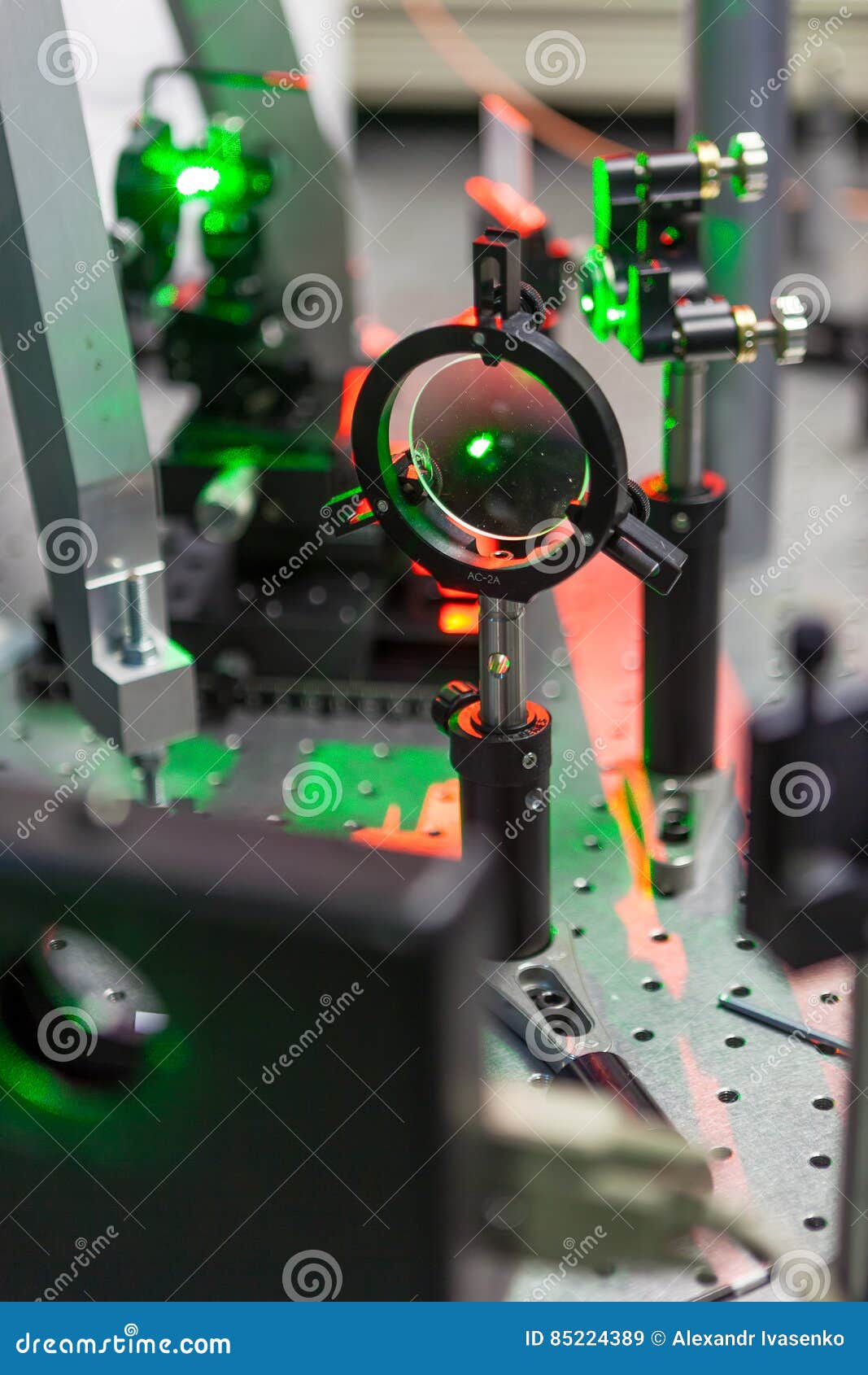 The Study Of Lasers On The Test Bench Editorial Stock Image
