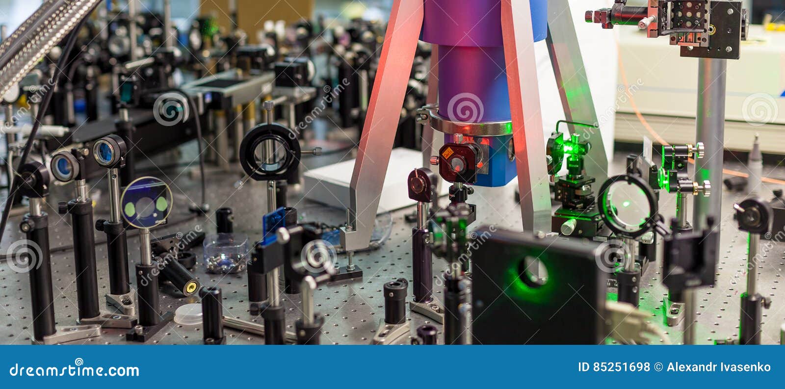 The Study Of Lasers On The Test Bench Stock Photo Image Of