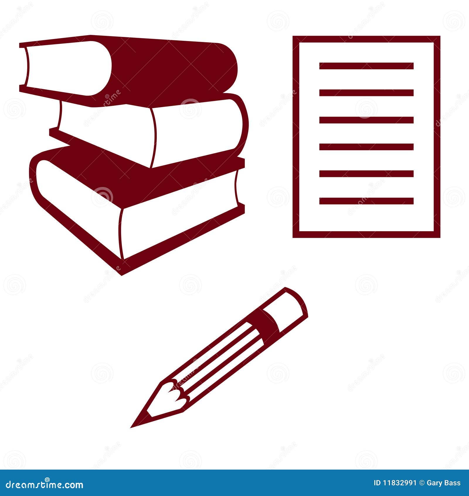 Study material icons stock illustration. Illustration of icons 11832991