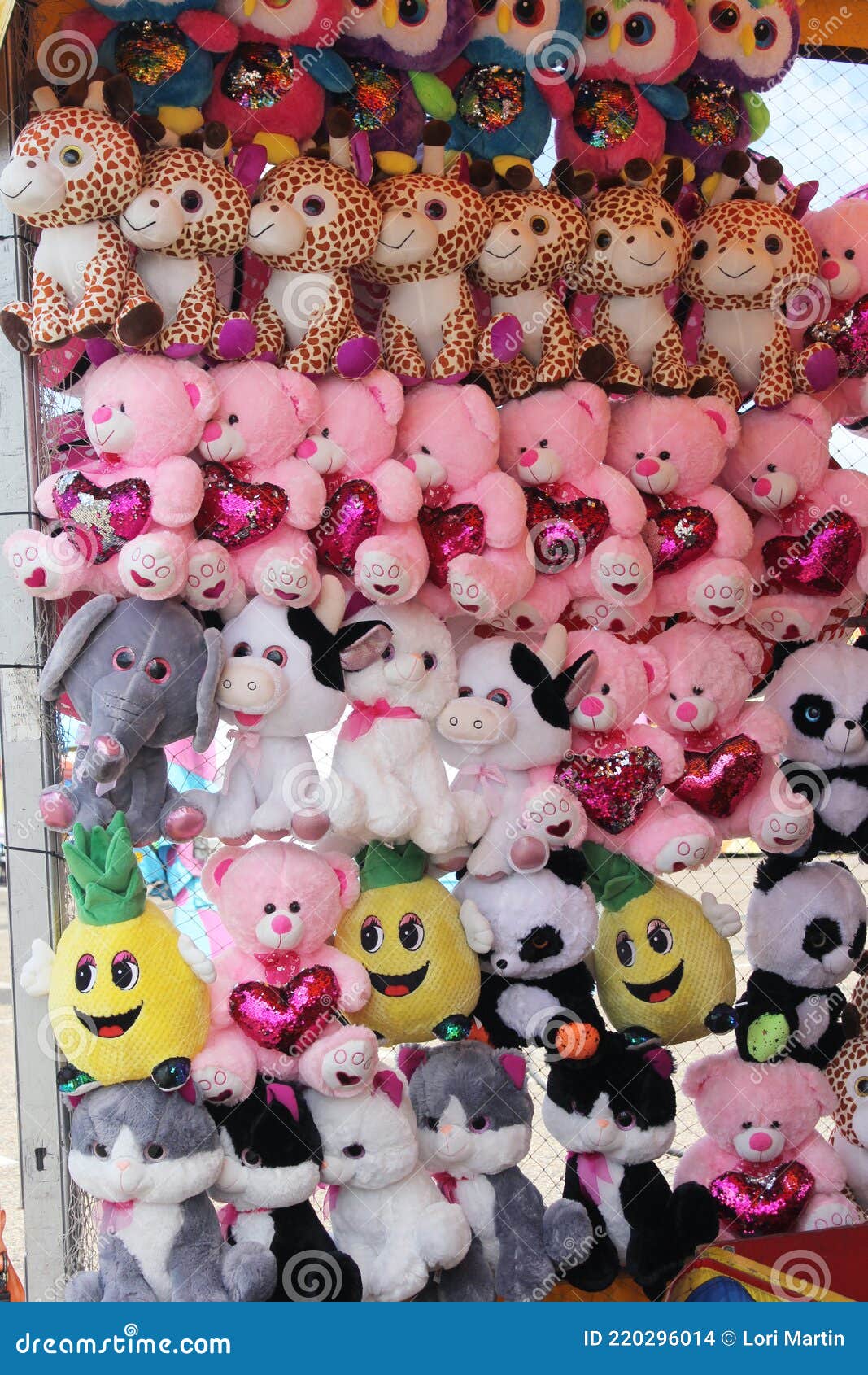 Stuffed Animals for Prizes at Rural Carnival Stock Photo Image of