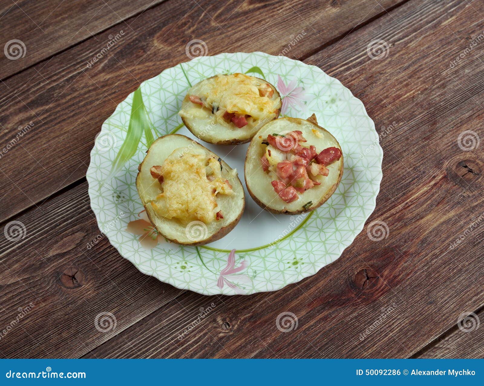 Stuffed Baked Potatoes stock photo. Image of meat, melted 50092286
